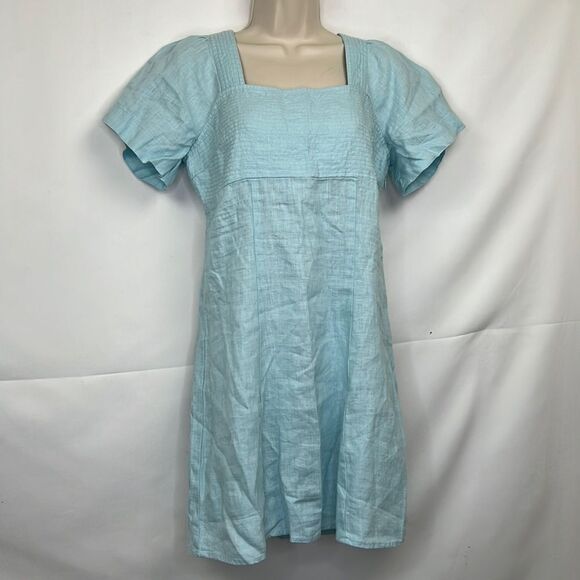 Madewell Blue Heron Linen Square-Neck Mini Dress NWT - Picture 5 of 16